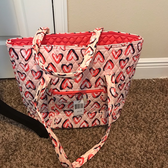 NWT 🛍 Vera Bradley hearts in pink large tote bag - Picture 2 of 4